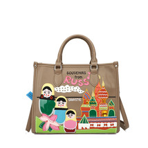 Tote Embroidery Lady&#39;s Bags WoMens Bag Embroidery Embroidered Bag Portable Shoul - £66.34 GBP