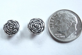 Blooming  8 mm Flower 925 Sterling Silver Stud Earring Medium Size - $17.09