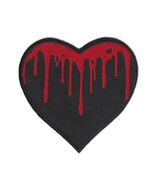 BLOODY HEART IRON ON PATCH 2.7&quot; Dripping Blood Punk Goth Horror Embriode... - $5.56 CAD