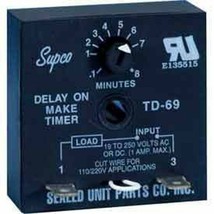 TD60 SERIES DELAY ON MAKE Time Delays Timer SUPCO TD-69 - $12.19
