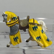 Knight&#39;s Horse Papo 2004 Blue/Yellow Medieval Figure White 5.5&quot; - $11.88
