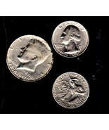 Washington 25 Cent  &amp; Kennedy 1/2 Dollare 1776-1976  Plaine &amp; D Coin - $468.64 MXN