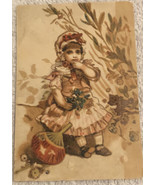 Little Girl Playing With Toys Victorian Trade Card Creepy Shot VTC 4 - £10.21 GBP