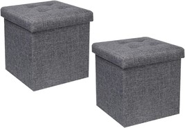 B Fsobeiialeo Storage Ottoman Cube, Toy Chest Folding Foot Rest Seat,, 2... - £35.64 GBP