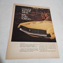 1970 Ford Torino Yellow Change is in the Wind Two-Page Vintage Print Ad ... - $10.98