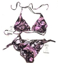 Sunsets Tuscany Brown &amp; Pink Bikini Swimsuit 41T Top 10B Bottoms NWT $86 Sz XS/S - £46.76 GBP