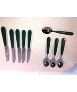 23 Green Handled Oneida Forks And Knives Mint - $47.99