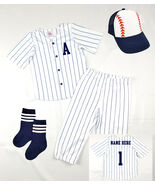 Personalized Baby Baseball Jersey: Navy Pinstripe Uniform - $40.00