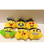 Graduation Emoji 6&quot; Plush SET of 6 pieces New !!! FREE SHIPPING - £20.34 GBP