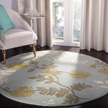 Hand-Tufted Round Area Rug 8x10 Wool Carpet for Bedroom Living Room or Kids Room - £178.04 GBP+