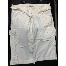 Hollister Womens Size XS White Long Shorts Cargo Belted Tie Waist 13.5 i... - $10.88