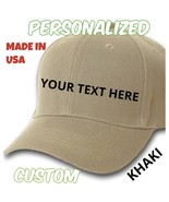 CUSTOM PERSONALIZED Khaki Baseball Hats Caps EMBROIDERED - $365.71 MXN