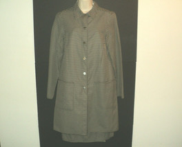Worth Wrap Skirt &amp; Spring Coat Suit Size 10 Checked Brown &amp; Cream Knee-L... - £40.52 GBP
