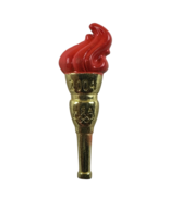 2004 Olympic Team USA Torch Athlete Sport Rings Gold Lapel Hat Pin  - $13.46 CAD