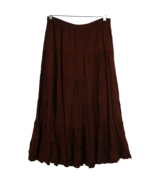Vintage Womens 16 White Stag Tiered Skirt Brown Western Hippie Boho Indi... - $63.61 CAD