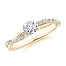 ANGARA Natural Diamond Twist Shank Engagement Ring with Accents (GVS2, 0.51 Ctw) - £1,610.15 GBP