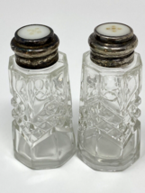 Vintage Crystal and Sterling Silver Salt and Pepper Shakers - £11.19 GBP