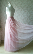 Pink Long Tulle Skirt Outfit Bridesmaid Custom Plus Size Tulle Skirt image 6
