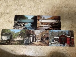 Vintage Lot Of 5 McConnell&#39;s Mills Covered Bridge Postcards Pennsylvania - $3.95