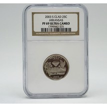 Moneda De Estado De Arkansas 2003 S Clad 25C NGC PF69 Ultra Cameo - $29.77