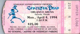 Grateful Morti Mail Away Concerto Ticket Stub Aprile 4 1994 Orlando Florida - £44.05 GBP