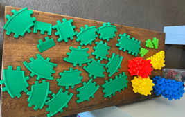lot 49 pc Vtg Little Tikes Waffle Blocks Green ROAD Roadway Piece Replacement - £34.45 GBP