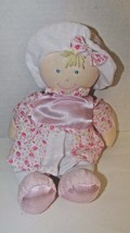  First baby soft Doll pink plush flowers pink satin Yangzhou Hengan blonde hair  - £7.11 GBP