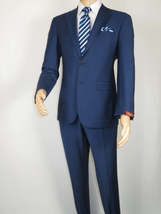 Men Suit BERLUSCONI Turkey Italian Wool 180's Single Breasted K442-12 Navy image 3