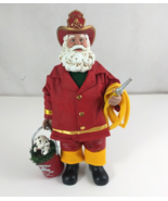 Vintage PDL Fireman Santa With Dalmatian Puppy In Bucket 10&quot; Figurine - $354.39 MXN