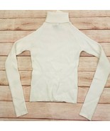 Pull &amp; Bear White Ribbed Turtleneck Sweater Size S White Long Sleeve - $11.53 CAD