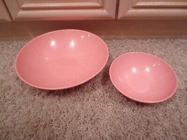 2 VINTAGE PINK PLASTIC BOWLS, 3 CUPS, 1 DIVIDED DISH - MELMAC MELAMINE S... - £7.90 GBP