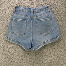 PACSUN Los Angeles Mom Jean Shorts Women 25 Cotton Denim Cuffed Shortie 27x3 - £7.85 GBP