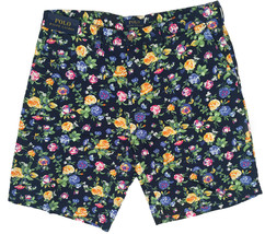 NEW! Polo Ralph Lauren Cotton &amp; Linen Shorts!  Navy With Bright Floral Design - £39.04 GBP