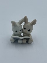 Vintage Enesco Precious Moments 3&quot; Figurine Bed Time Stories Book Bunny ... - £11.65 GBP