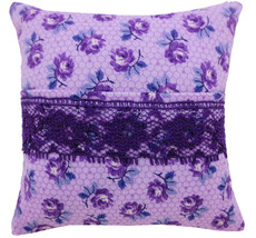 Tooth Fairy Pillow, Light Purple, Rosebud Print Fabric, Purple Lace Trim... - $4.95