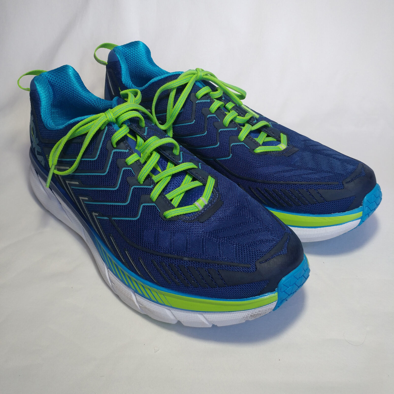 Primary image for Hoka One One | M CLIFTON 4 | Men's True Blue/Jasmine Green | 1016723 | Size:12"