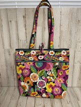 Vera Bradley Medium Tote Pink Floral Short Strap Quilted Fabric 14&quot;x13&quot; ... - $15.95