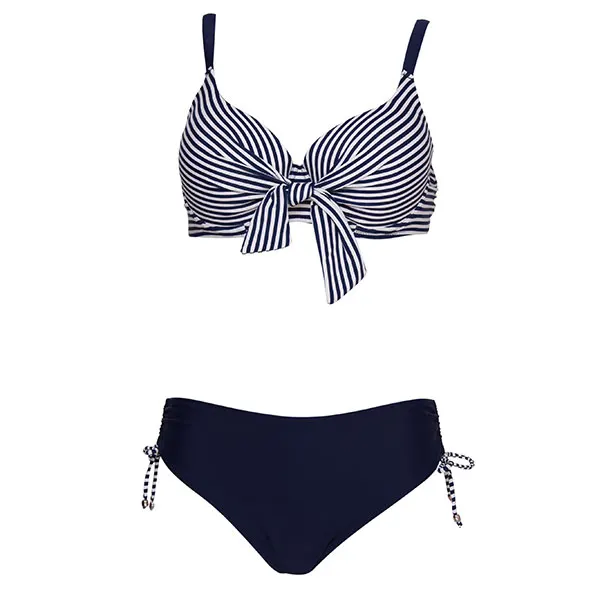 Andzhelika Push Up Mid Waist Bikini Sets  Polka Dot Swimsuit Two Pieces Plus Siz - £82.17 GBP