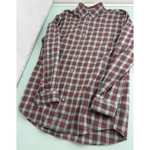 LL Bean Men Shirt Long Sleeve Wrinkle Resistant Gray Tartan Plaid Large ... - £15.78 GBP