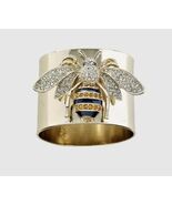 Handcrafted ~ Size 8 ~ Gold Plated ~ Bumble Bee ~ Wide Band Ring - $20.00