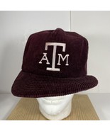 Vintage Texas A&amp;M  Corduroy  SnapBack Hat Made In USA - $1,410.24 MXN
