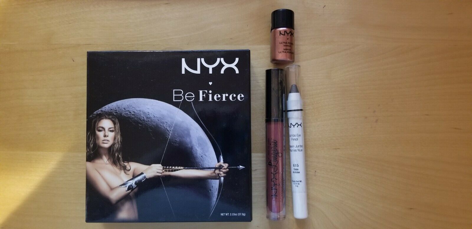 NYX Be Fierce Eye Shadow Palette(S124) w/ Free NYX Pearl Powder, Eye Pencil, Lip - £10.23 GBP