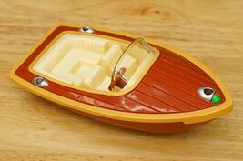 Vintage Collectible 1999 CC Boat Toy Chevron Hard Plastic 5.5" Long - $10.88