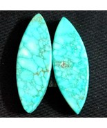 Natural Tibetan Turquoise Marquise  Shape pair Cabochon for earring Loos... - $25.00
