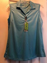 NWT Ladies Bermuda Sands Aqua Blue Sleeveless Golf Shirt - size M   - £26.37 GBP