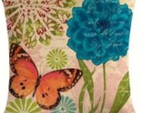 Handcrafted ~ European ~ Retro ~ Butterfly &amp; Floral ~ 17.7&quot; Pillow Cover... - £22.34 GBP