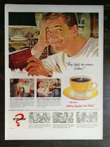 Vintage 1951 Coffee College Student Studying Full Page Original Ad 721 - £5.22 GBP