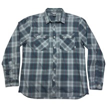 Rab Mens XL Shirt Cascade Button Up Plaid Long Sleeve Collar Work Camp Repaired - £17.44 GBP