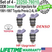 Genuine Denso 4Pcs HP Upgrade Fuel Injectors for 1991-1997 Toyota Previa 2.4L I4 - $131.66