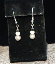 Silver Tone Beaded Pierced Dangle Earrings - $4.95